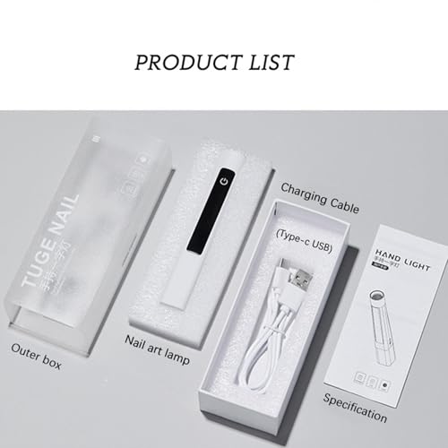 Lâmpada LED portátil para unhas, luz UV portátil para unhas de gel, Lâmpada de unha portátil com ímã