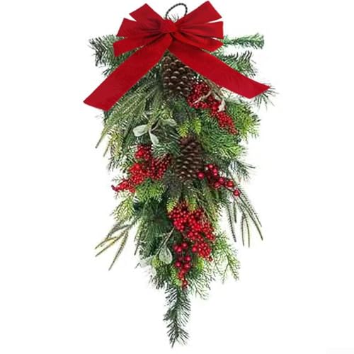Weihnachtskranz aus Kunststoff, geeignet für Haustür und...