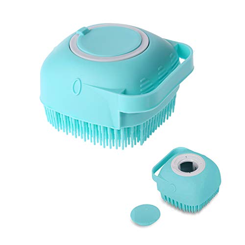 Soft Silicone Bath Body Brush with Soap Dispenser,Reusable Exfloliating Body Scrubber for Gentle Skin Massage Exfoliation (Green)