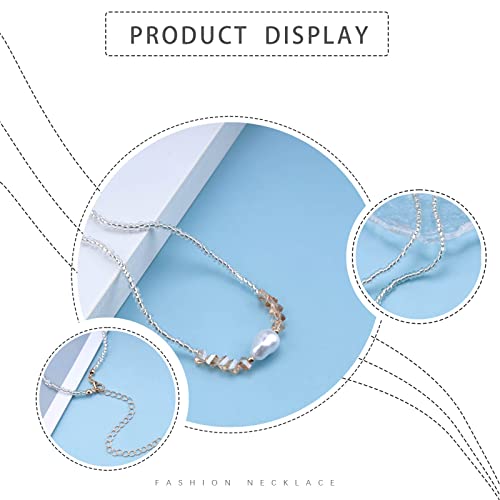 Iaceble Bohemia Beaded Choker Necklace Floating Baroque Pearl Clavicle Necklace Crystal Beaded Short Necklace Beach Transparent Bead Necklace Chain Jewelry For Women And Girls #TOP4
