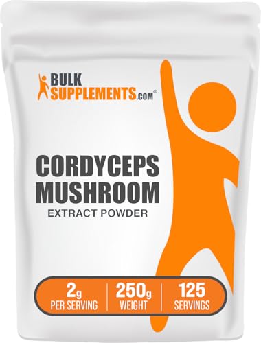 BulkSupplements.com Cordyceps Mushroom Extract Powder - Cordyceps Sinensis Mushroom Supplement - Vegan & Gluten Free 2g per Serving 250g (8.8 oz) (Pack of 1)