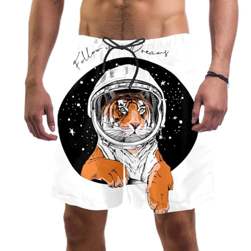 Short de plage à séchage rapide et maillots de bain hommes à motif tigre