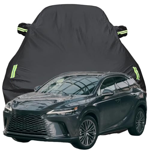 Funda Coche Exterior para Lexus RX450H+ 2024 2025 2026, Protección para Todo Clima Funda, Impermeable, Anti-UV Resistente Al Polvo Los Rasguños,Black-Plus-Cotton