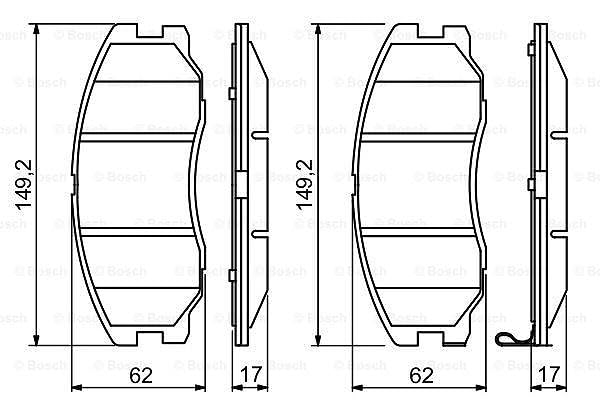 Plaquettes de frein de qualité Bosch BP1122 certifiées ECE-R90 pour auto - 7