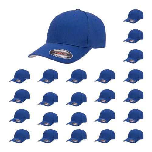 Flexfit 5001 24-pk Standard Cotton Twill Fitted Baseball Cap (Royal,L/XL)