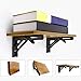 Storystore Folding Shelf Brackets - 12 Inch Heavy Duty Metal Collapsible Shelf Bracket for Bench Table, Shelf Hinge Wall Mounted Space Saving DIY Bracket, Max Load: 150 lb (2PCS, Black)