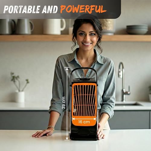 Image of Ekvira Aura High Speed Cooling Fan NEW | High Speed Tower Fan | 120 Oscillation | 3 Speed Single-Knob Control | Bladeless Safe Design | 1 Year Warranty | Portable Table Fan for Home Office Kitchen