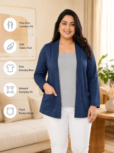 Image of In Love Women's Solid Open Front Shrug with Pockets