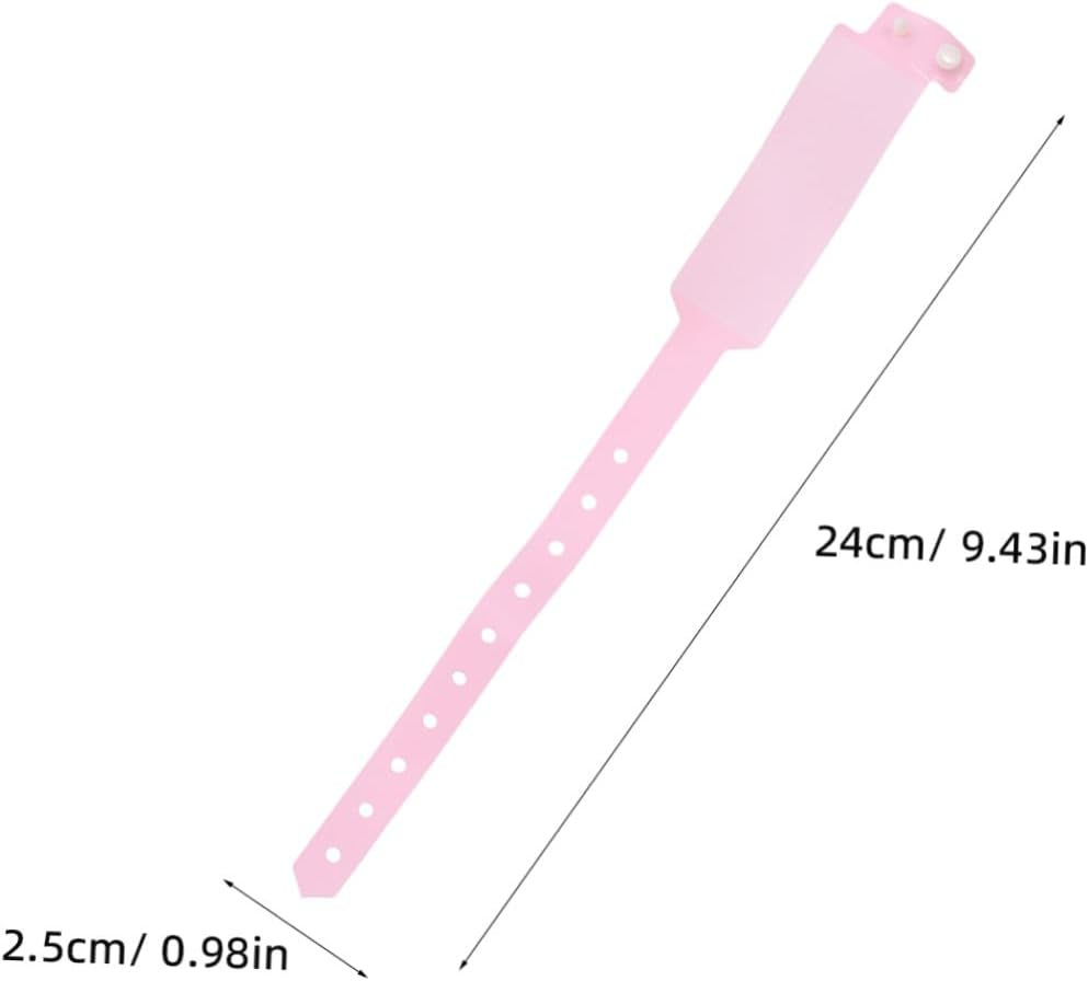 SOLUSTRE Hospital Identification Wristbands Writable Adult 200pcs Pink PVC Patient Id Bands with Smooth Surface Hypoallergenic Material Integrates with His Systems Emergency Wristbands image 2