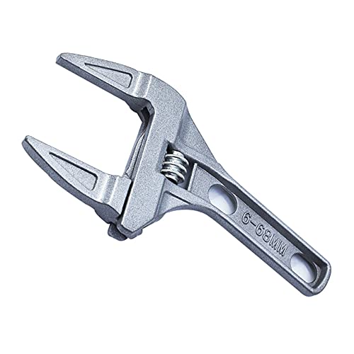 Adjustable Wrench 6 - 68Mm 8-Inch Short Shank Large Openings Wide Jaw Ultra-Thin Wrench Lightweight Aluminum Alloy Repair Tools Fits For Bathroom Washbasin Tube Nut #TOP18