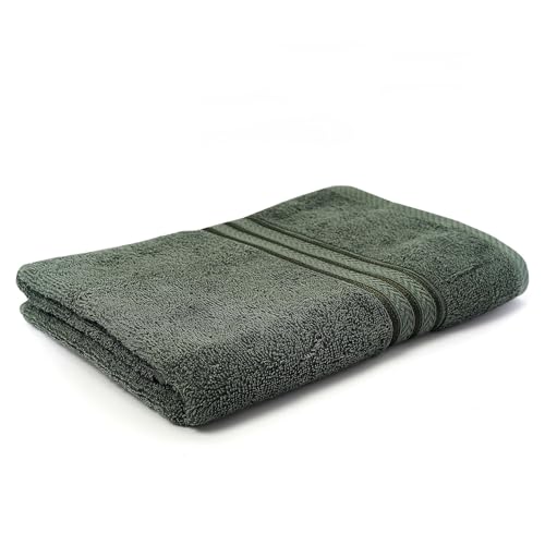 Image of Layers 100% Cotton Bath Towel | True Care Collection | 380 GSM Super Absorbent | Soft & Quick Dry | Shrink & Pill Resistant | Grey Solid Minimalist | 1 Piece for Men & Women | 60 x 120 cm