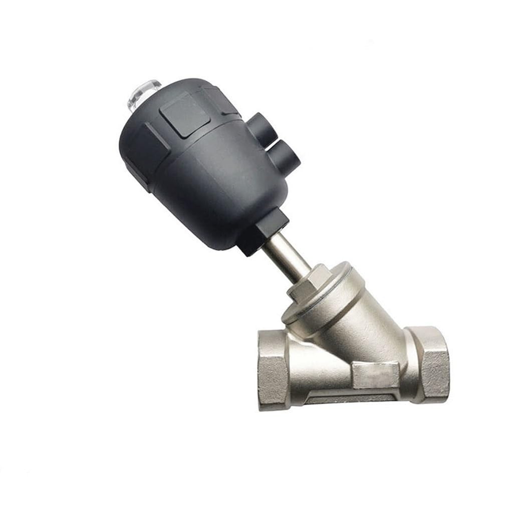 Válvula de Asiento neumática de Acero Inoxidable de Doble Efecto, 1,6 MPa, 1 Unidad, for el hogar, válvula de Asiento Angular, Sellado de PTFE, Normalmente Cerrada, 1/2", 3/4", 1"(1-1/4")