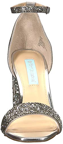 Betsey Johnson Blue Women's Sb-Rina Heeled Sandal, Silver, 10 M Us #TOP1