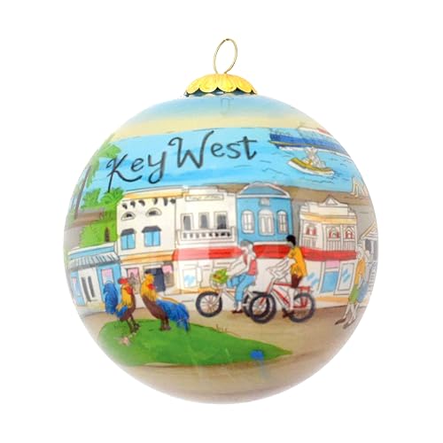 Art Studio Company - Hand Painted Christmas Ornament, Blown Glass,