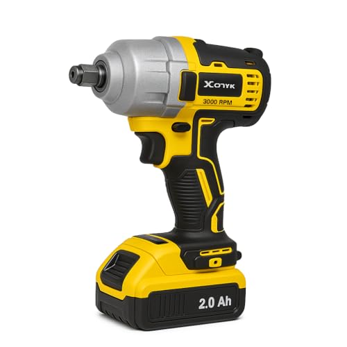 Llave de Impacto Inalámbrica 350W 3000RPM | Motor Brushless | 280–300Nm Torque | 4h Autonomía | 5 Vasos de Impacto (8/18/19/22/24 mm) | Atornillador de Impacto Profesional para Taller y Coche