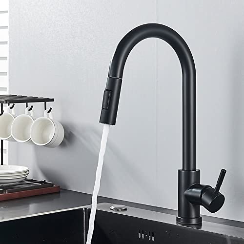 Robinet de cuisine doré brossé avec douchette extractible et mitigeur 360°