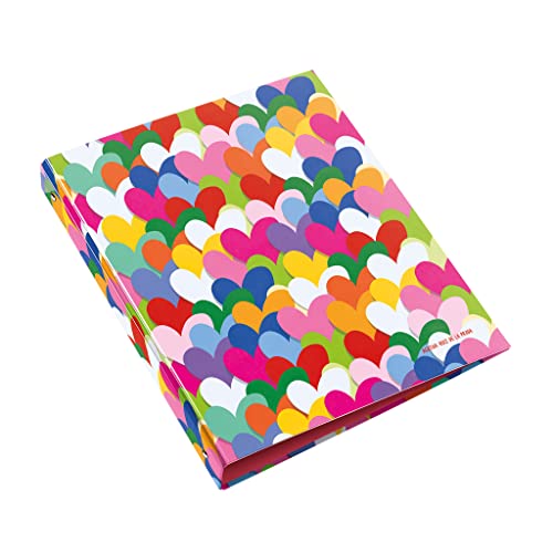 Miquelrius - Carpeta con Anillas, Archivador Tamaño A4 , 4 anillas de 25 mm , Cubierta de Cartón Rígido Plastificado , Agatha Ruiz de la Prada , Colección Corazones