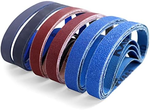 30 PCS 1/2" x 12" Knife Sharpener Replacement Sanding Belts Kit, 5 Each of 80/120/240/400/800/1000 Grits, Flat Seam Sanding Belt Set for Ken Onion Edition Sharpening Knives, Metal Polishing&Derusting