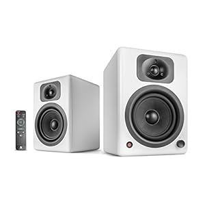 wavemaster TWO NEO soft white – luidsprekersysteem (60 Watt) met Bluetooth streaming, digitale poorten en IR-afstandsbediening actieve boxen gebruik voor TV/tablet/smartphone, mat wit (66366)