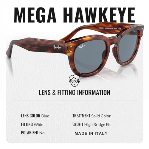Image of Ray-Ban RB0298S MEGA HAWKEYE Square Shaped Sunglasses for Men & Women with Official RAYBAN Eyewear Kit