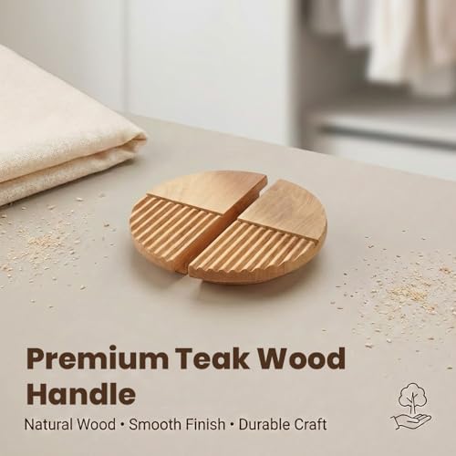 Image of Teak Wood Wooden Wardrobe Handle /Cabinet Handle /Wardrobe Door Pull Handle (6 x 3 Inch) Natural Wood Finish - Model 5021-| 3 Years Warranty |