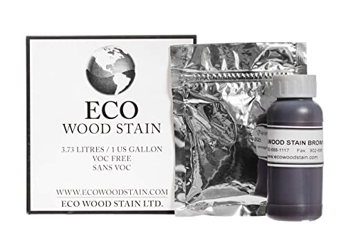 Eco Wood Treatment Organic Wood Stain and Sealer 1 Gallon No-Maintenance Liquid Formula for Indoor and Outdoor Use Brown