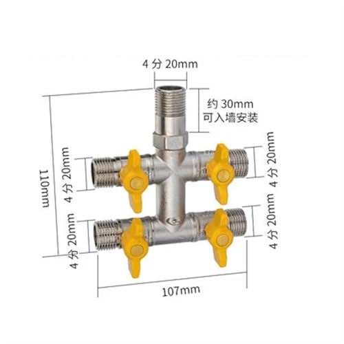 Válvula de derivación de 4 vías DN15 para control manual de gas 3