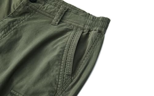 FOURSTEEDS Women's Mid Rise Cargo Capris Elastic Waist Drawstring Multi Pocket Working Tactical Hiking Cropped Cargo Pants3