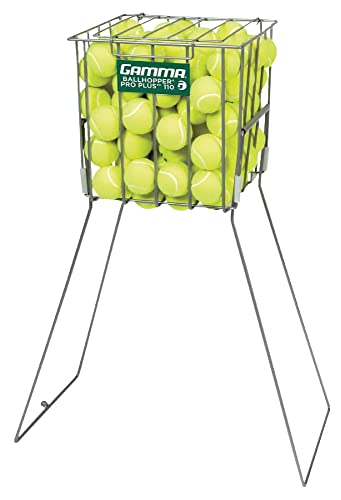 Gamma Sports Pro Plus 110 Tennis Ballhopper, Heavy-Duty Tennis Ball Pickup Caddy, Silver #TOP13