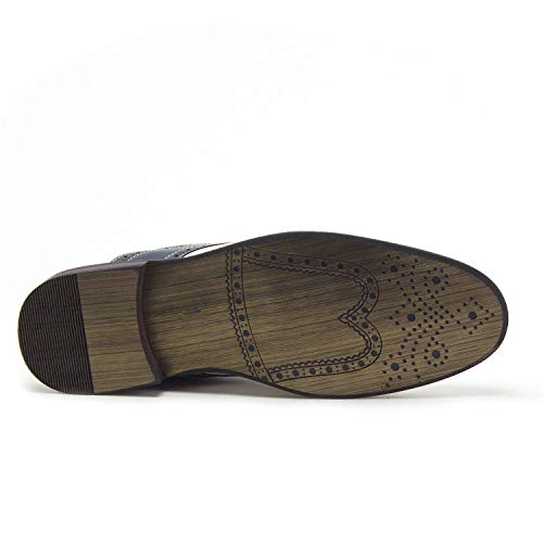 Jazamé Men's Parker Classic Two Tone Round Toe Saddle Oxfords Dress Shoes4