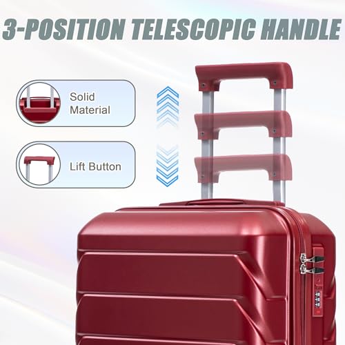Image of 20+14 Inch Hardside Luggages, Lightweight Durable ABS Suitcase with Spinner Wheels