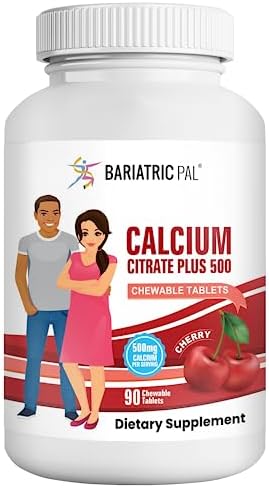BariatricPal Calcium Citrate 500mg Chewable Tablets – Cherry (30-Day Supply)