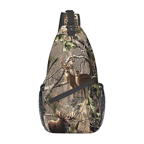 Sac à bandoulière homme noir avec motif cerf et ours taille unique pour voyage