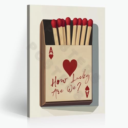 LUTYQNG How Lucky Are We Print Red Trendy Canvas Wall