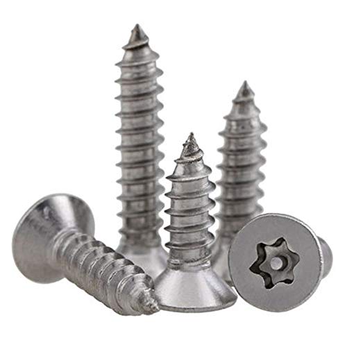 10pcs M4.8 Stainless steel Countersunk head Flat heads Plum blossom with post Self-tapping screws 13mm-38mm Length - (Dimensions: M4.8x32mm)