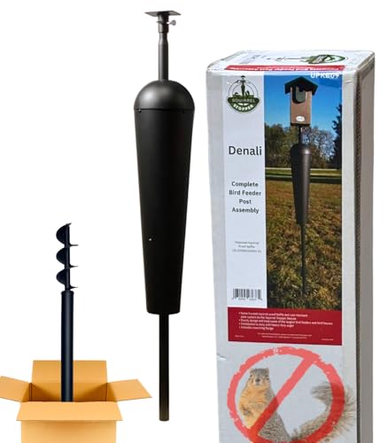Squirrel Stopper Denali Bird Feeder Mounting Pole with Baffle - Perfect for Bird Houses and Bird Feeders
