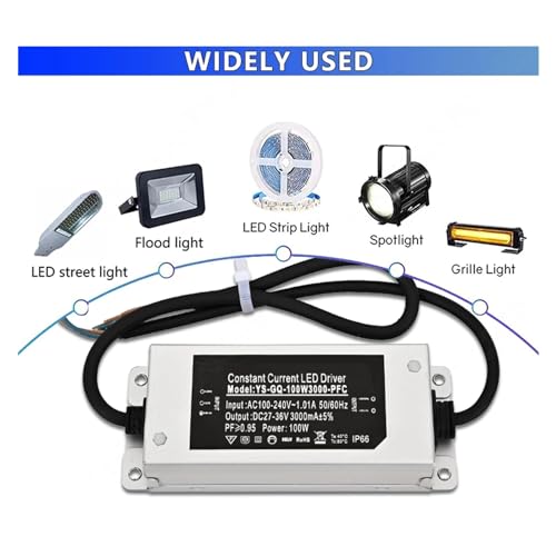 Pilote LED 3000mA transformateur 100-240V convertisseur de puissance 100W - 7