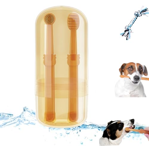 Smilamo ゼントリック 犬用歯ブラシ フレキシブラシ ペット歯ブラシ フレキシブラシ ペット歯ブラシ 舌スクレーパー付き 猫歯磨きキット 猫歯磨きキット 猫歯磨きキット (ブラシ)