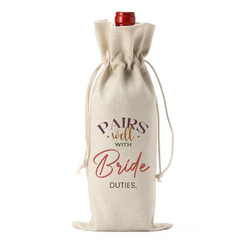 Image of Bridal Shower Wedding Gifts Wine Bag, Wedding Shower Gifts for Bride | Bride To Be Gifts, Bridal Shower Party Favors Wine Bags, Pairs Well with Bride Duties Wine Bottle Bag