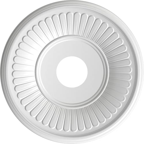 Image of Ekena Millwork CMP16BEAMB Berkshire Thermoformed PVC Ceiling Medallion (Fits Canopies up to 7 inch), 16 inchOD x 3 1 /2 inchID x 1 inchP, Textured Metallic Mystic Brown