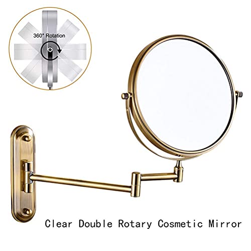 Miroir de maquillage mural chromé 8in double face rotative durable