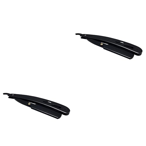Alipis 2 piezas de acero inoxidable manual para hombres, herramienta de afeitado plegable de seguridad vintage, diseño portátil para barberos y uso