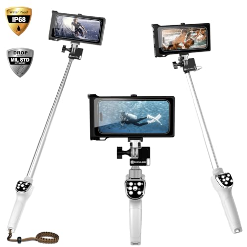 Saupsitnz ZPG-QS-002 Bluetooth Selfie Stick For Iphone 15 Pro Max/15 Pro Samsung Galaxy S23 Ultra, Extendable & Portable Diving Surfing Swimming Waterproof Phone Selfie Stick, Underwater Photo/Video Recording cover