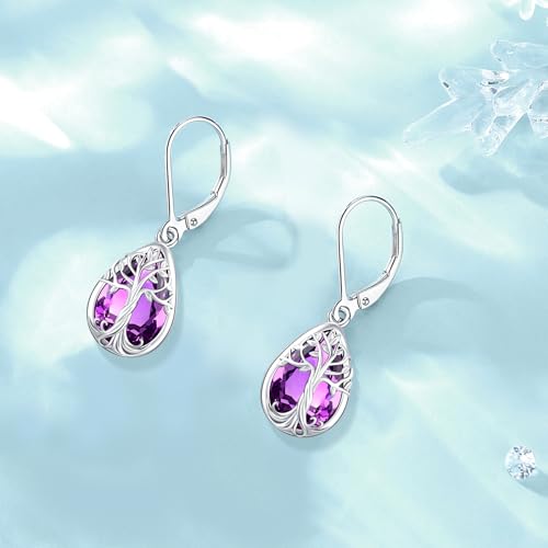 Boucles d'oreilles arbre de vie en pierre de naissance Eusense - 7