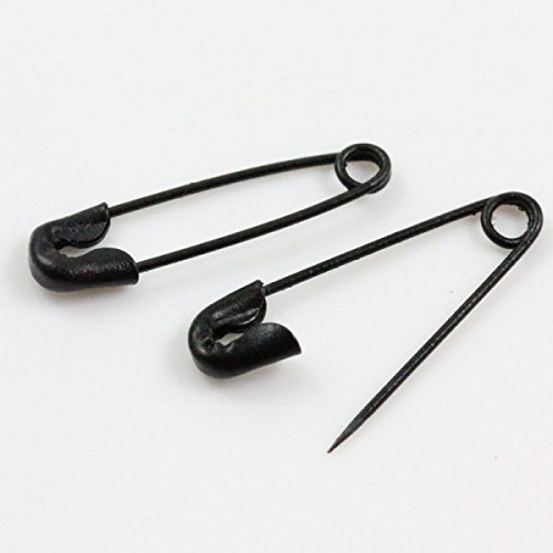 Beads4crafts Black Metal Safety Pins 18Mm (Pack Of 200) C161