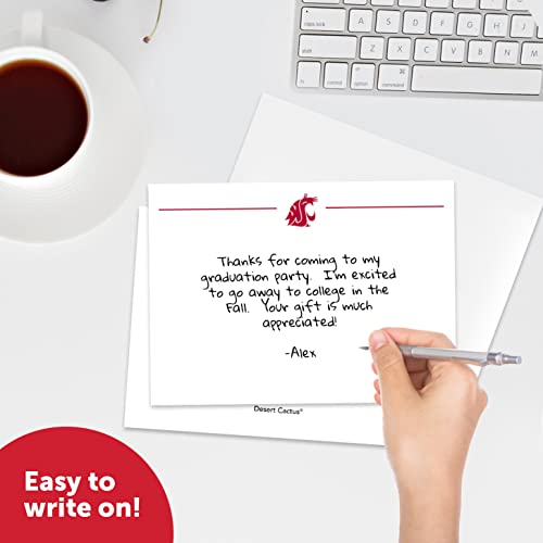 Image of Desert Cactus Washington State University Notecards 10 Pack Stationery Cardstock WSU Cougars Cougs Includes Envelopes Memo Party Thank You (Notecard 1a)