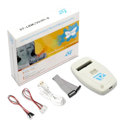 AYWHP ST-LINK/V2 CN para STM32 y STM8 - JTAG/SWD/Swim Depurador/programador/emulador con fuente de alimentación USB de 5 V, compatibilidad de alta velocidad e indicador de estado LED