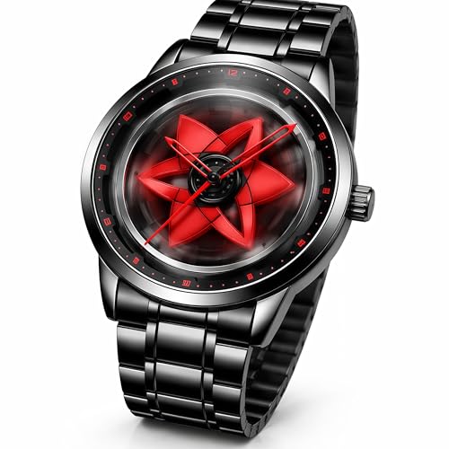Lionmati Men’s Quartz Watch with Rotating Alloy Wheel Dial...