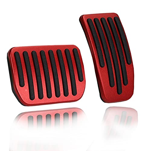 Winkter Tesla Model Y Accessories Anti-Slip Auto No Drilling Foot Pedal Brake and Gas Pedal Pad Fit for Tesla Model 3 Model Y 2017-2021 Accelerator Pedal Covers 2Pcs Red