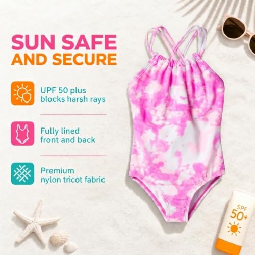 Image of Kanu Surf Girls Jasmine Beach Sport Halter One Piece Swimsuit